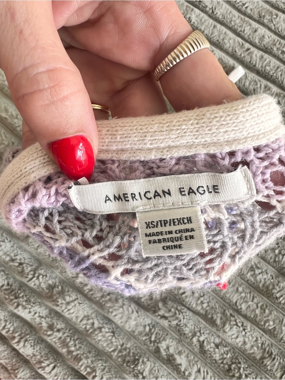 American Eagle Crochet Striped Halter Top Size XS/S - Picture 5 of 7